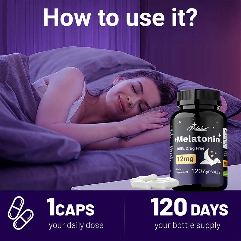 Melatonin 12mg - 100% Drug Free Sleep Support